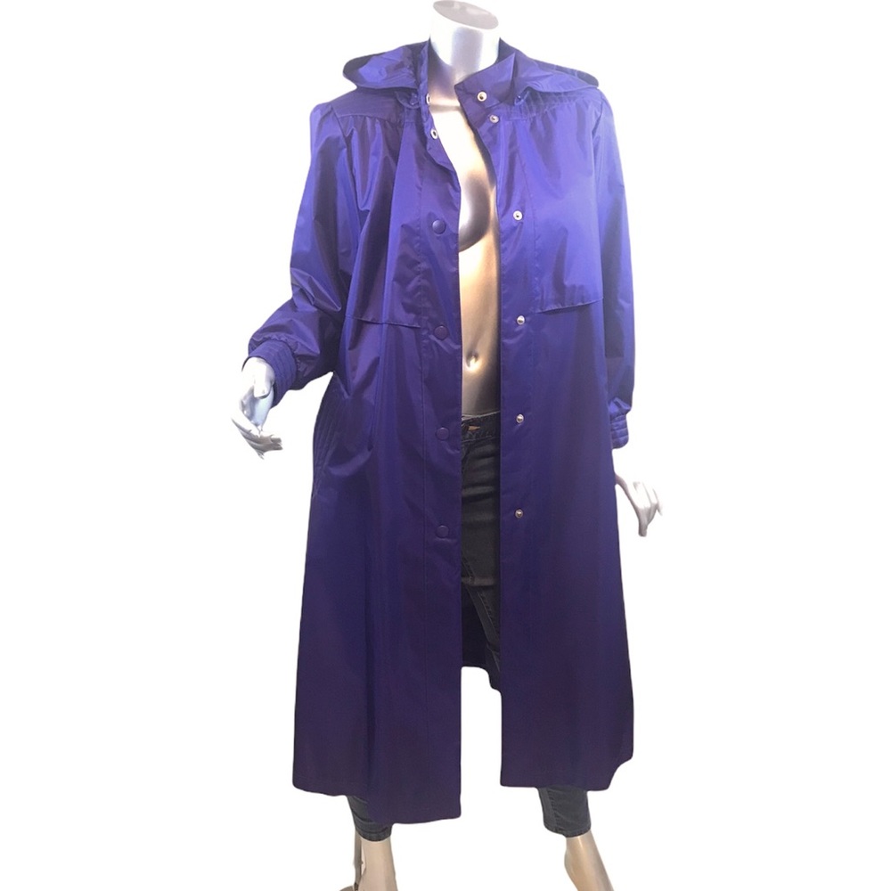 Vintage Chiango Fleet Street Purple Trench Coat Remov… - Gem